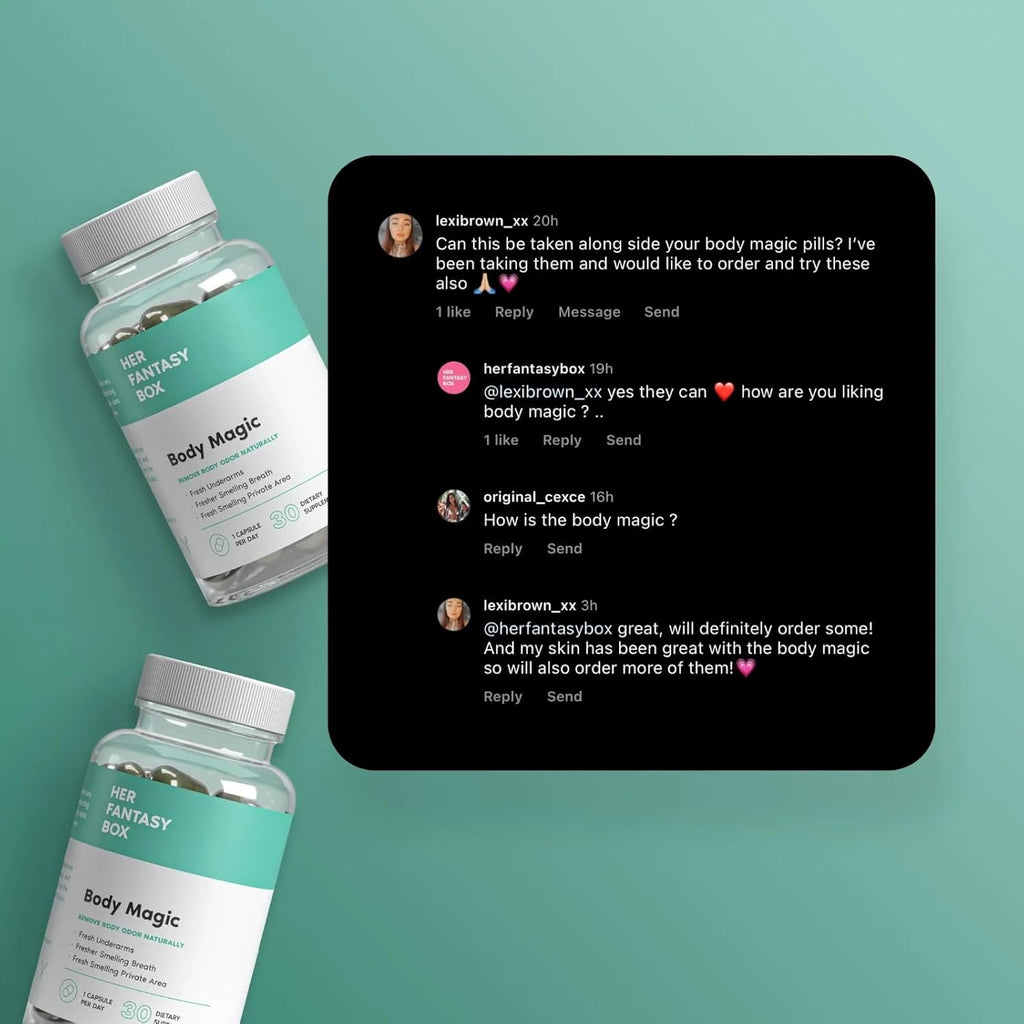 Her Fantasy Box | Body Magic | Chlorophyll Capsules – Vegan Detox & Digestion Support, Gut & Skin Health, Natural Energy Booster – 30 Capsules (200 mg)