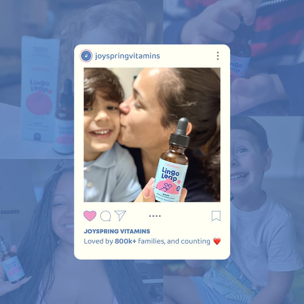 JoySpring LingoLeap – Liquid Kids Formula with Zeolite Clinoptilolite, Methylated B12 & Vitamin D3 | Gentle Daily Support for Kids’ Wellness | Ages 3+ | (1fl oz) 30 Servings