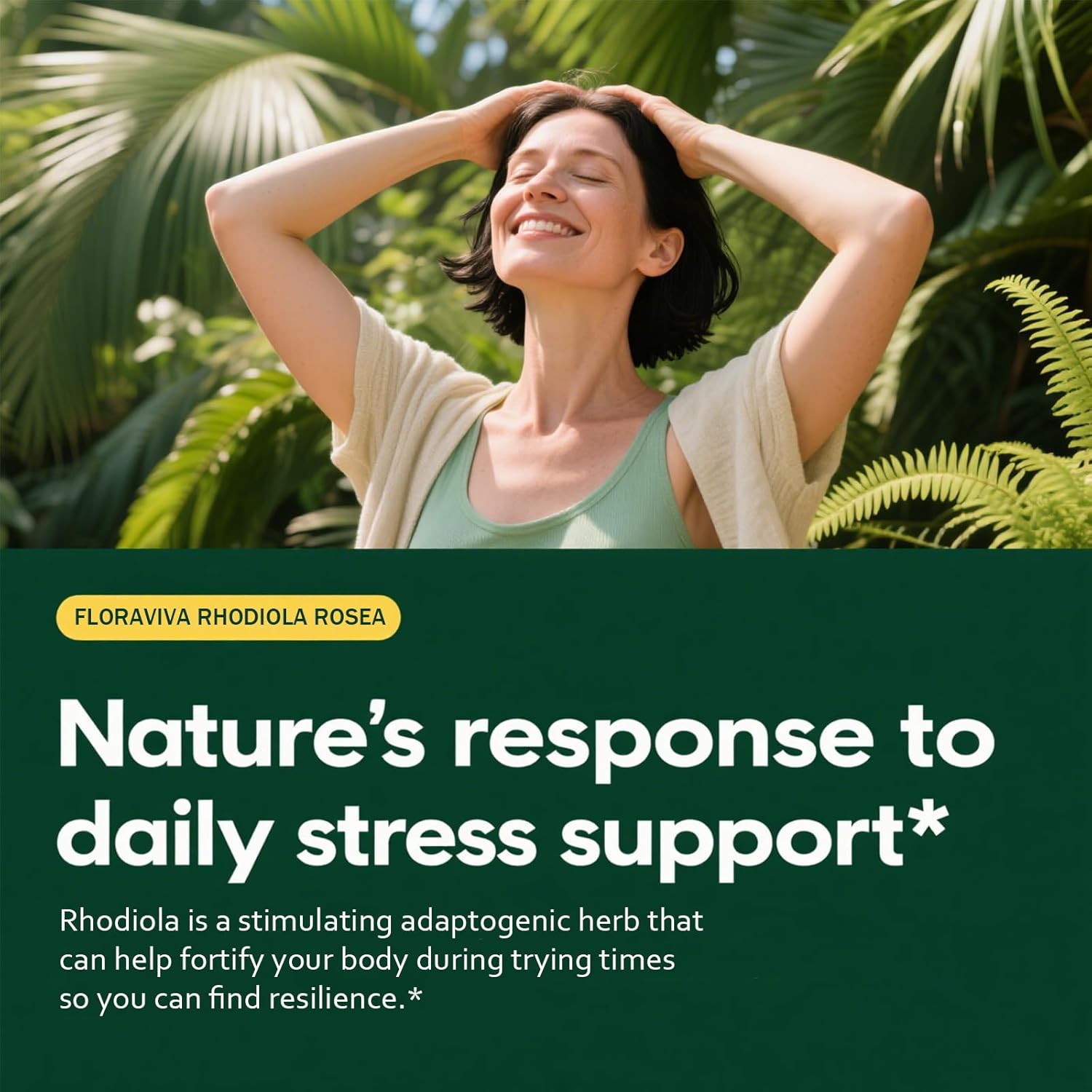 Floraviva Rhodiola Rosea Capsules 500mg - Natural Adaptogen Supplement for Stress Support, Mental Focus & Energy - Non-GMO