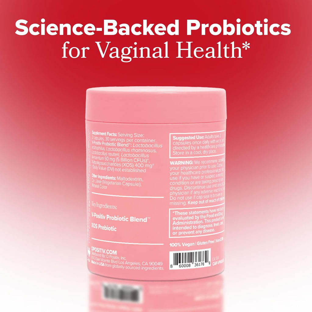 O Positiv URO Vaginal Probiotics for Women pH Balance with Prebiotics & Lactobacillus Probiotic Blend - Vaginal Health Supplement - Promote Healthy Vaginal Odor & Vaginal Flora, 60 Count (Pack of 1)